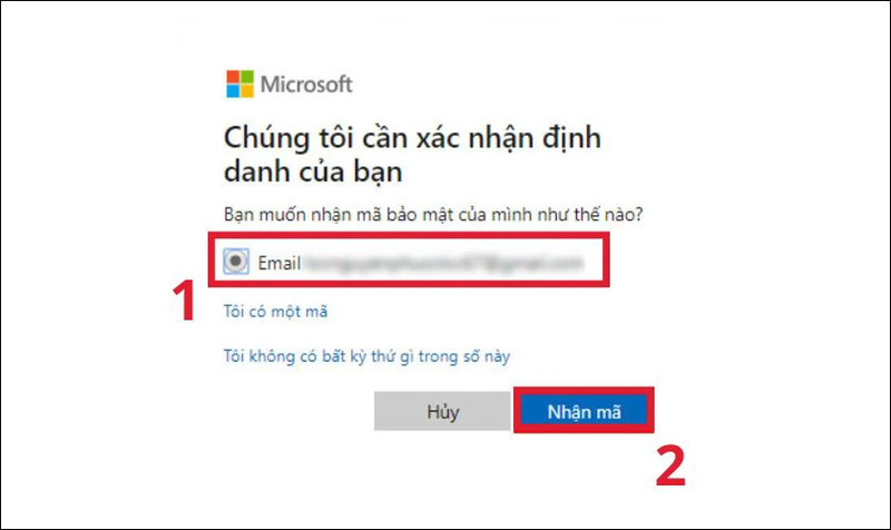 Nhập địa chỉ email và nhấn Next.