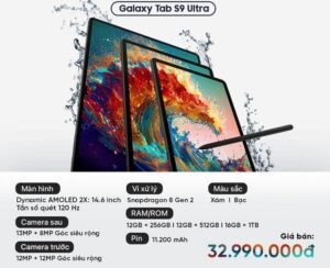 Galaxy Tab S9 Ultra đi kèm với bút S Pen, một công cụ mạnh mẽ cho sáng tạo và ghi chú